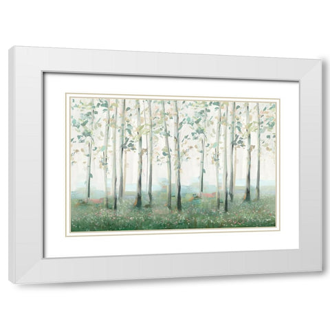 Wildflower Forest White Modern Wood Framed Art Print with Double Matting by Ian C