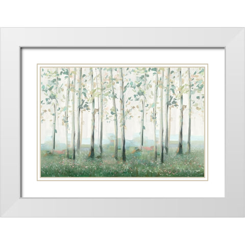 Wildflower Forest White Modern Wood Framed Art Print with Double Matting by Ian C