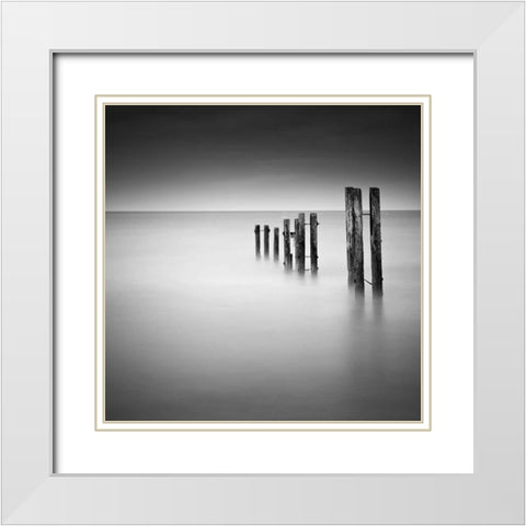 Breakers Whitley Bay White Modern Wood Framed Art Print with Double Matting by Barber, Ian