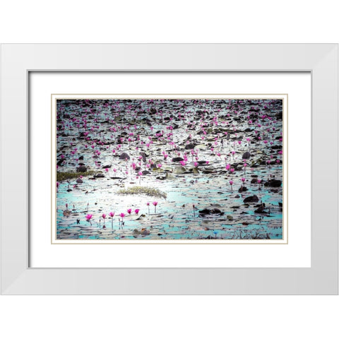 Flowers in the Creek White Modern Wood Framed Art Print with Double Matting by Valner, Jessica
