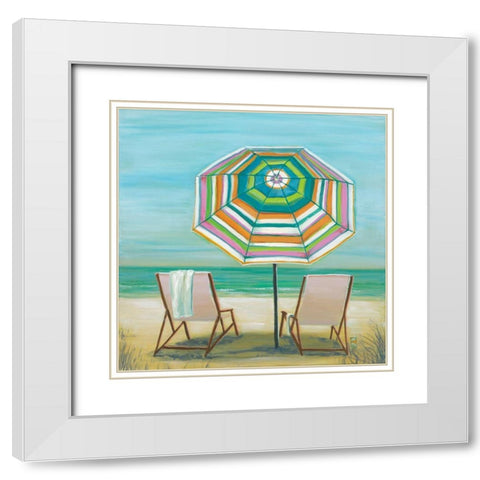 Two by the Sea I White Modern Wood Framed Art Print with Double Matting by Joy, Julie