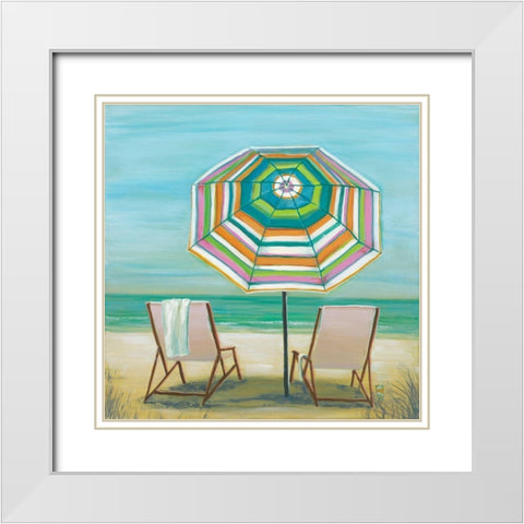 Two by the Sea I White Modern Wood Framed Art Print with Double Matting by Joy, Julie
