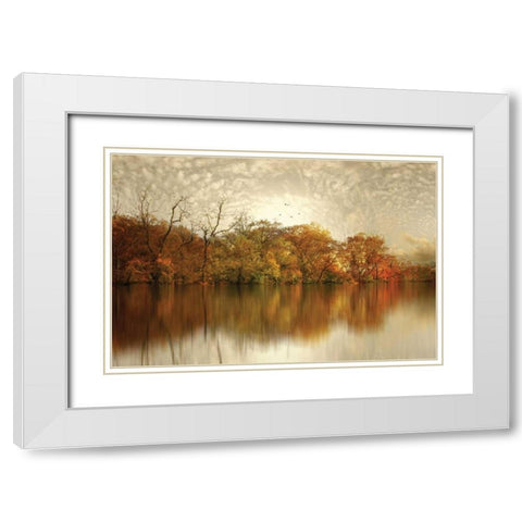 Floating Foliage White Modern Wood Framed Art Print with Double Matting by Jenney, Jessica