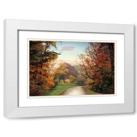 Country Road White Modern Wood Framed Art Print with Double Matting by Jenney, Jessica