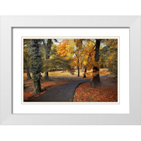 Entrance to Autumn White Modern Wood Framed Art Print with Double Matting by Jenney, Jessica