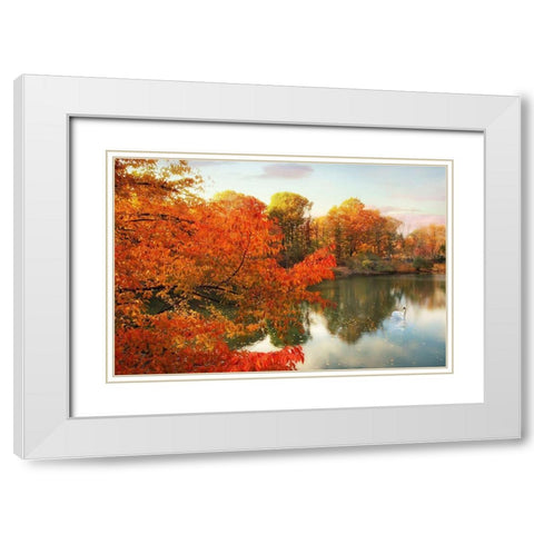 Autumn Splendor White Modern Wood Framed Art Print with Double Matting by Jenney, Jessica