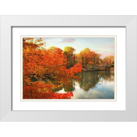Autumn Splendor White Modern Wood Framed Art Print with Double Matting by Jenney, Jessica