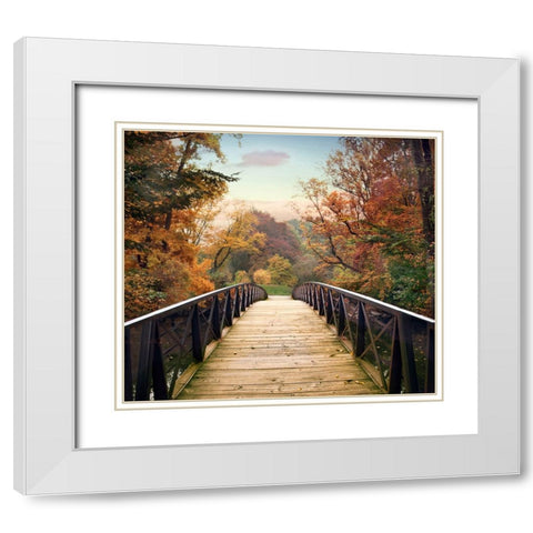 Autumn Encounter White Modern Wood Framed Art Print with Double Matting by Jenney, Jessica