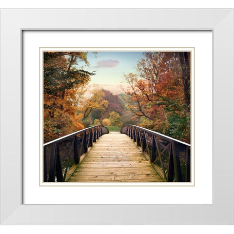Autumn Encounter White Modern Wood Framed Art Print with Double Matting by Jenney, Jessica