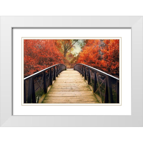 Ardent Autumn  White Modern Wood Framed Art Print with Double Matting by Jenney, Jessica