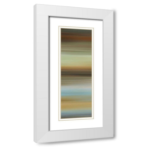 Abstract Horizon I White Modern Wood Framed Art Print with Double Matting by McMasters, James