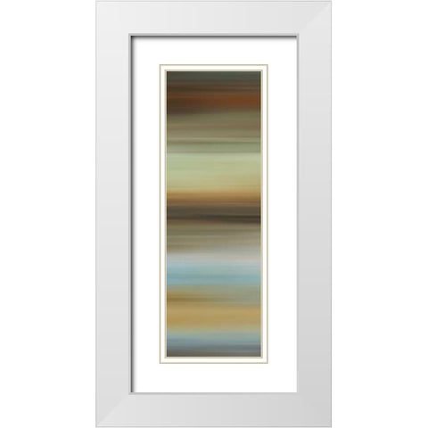 Abstract Horizon I White Modern Wood Framed Art Print with Double Matting by McMasters, James