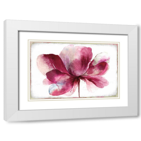 Lilya Red White Modern Wood Framed Art Print with Double Matting by Jensen, Asia