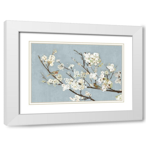 Kimono with Birds II White Modern Wood Framed Art Print with Double Matting by Jensen, Asia