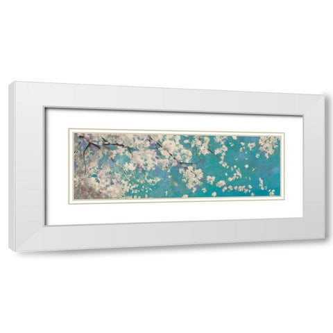 Osaka Blue II White Modern Wood Framed Art Print with Double Matting by Jensen, Asia