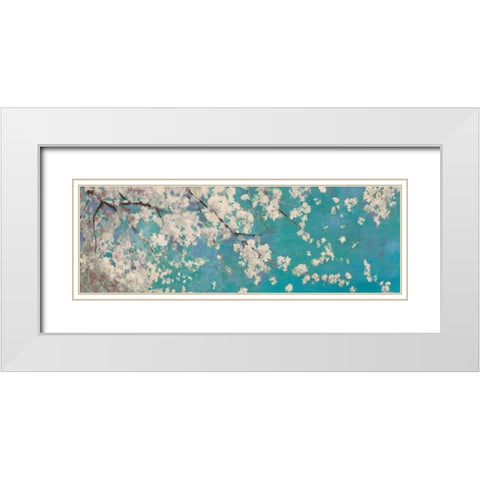 Osaka Blue II White Modern Wood Framed Art Print with Double Matting by Jensen, Asia