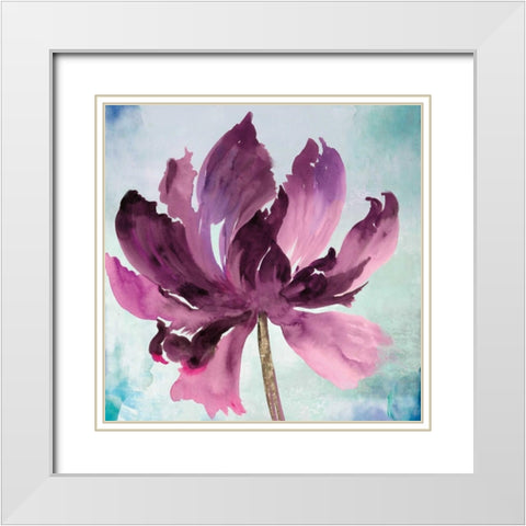 Tye Dye Floral I White Modern Wood Framed Art Print with Double Matting by Jensen, Asia