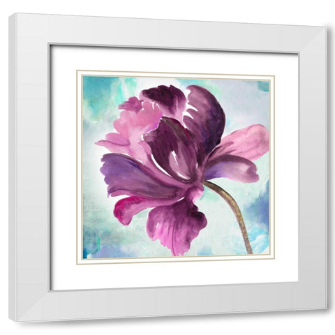 Tye Dye Floral II White Modern Wood Framed Art Print with Double Matting by Jensen, Asia