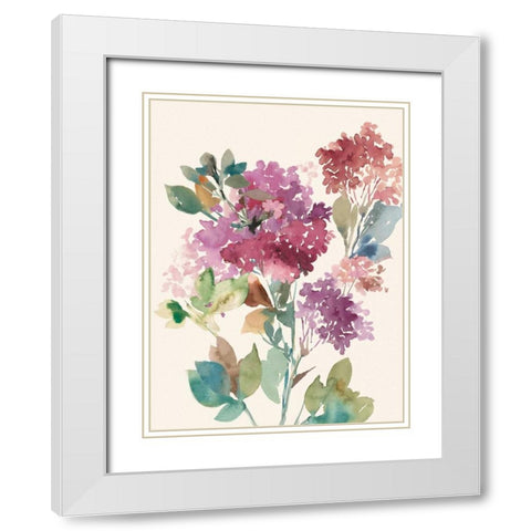Sweet Hydrangea I White Modern Wood Framed Art Print with Double Matting by Jensen, Asia
