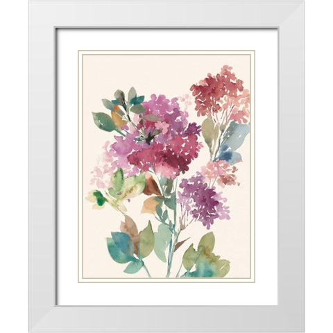 Sweet Hydrangea I White Modern Wood Framed Art Print with Double Matting by Jensen, Asia
