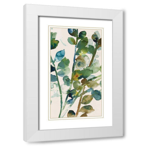 Fall Leaves I White Modern Wood Framed Art Print with Double Matting by Jensen, Asia