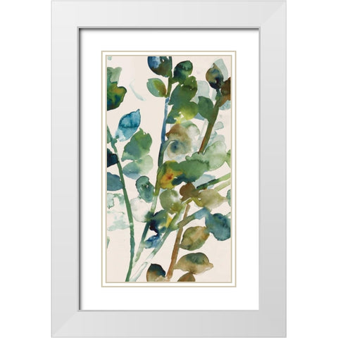 Fall Leaves I White Modern Wood Framed Art Print with Double Matting by Jensen, Asia