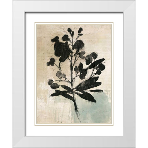 Inky Floral III White Modern Wood Framed Art Print with Double Matting by Jensen, Asia