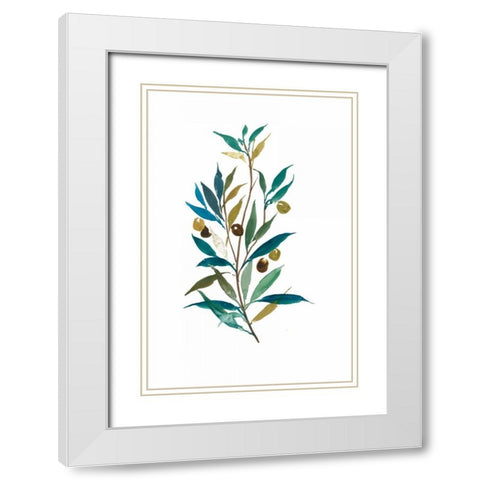 Olive II White Modern Wood Framed Art Print with Double Matting by Jensen, Asia