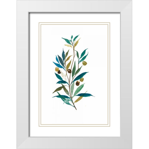 Olive II White Modern Wood Framed Art Print with Double Matting by Jensen, Asia