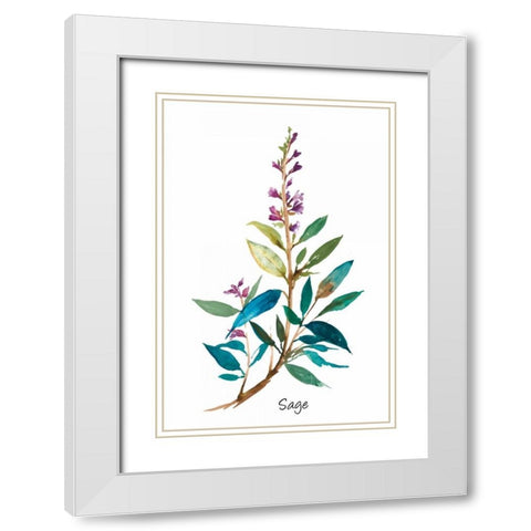 Sage II White Modern Wood Framed Art Print with Double Matting by Jensen, Asia