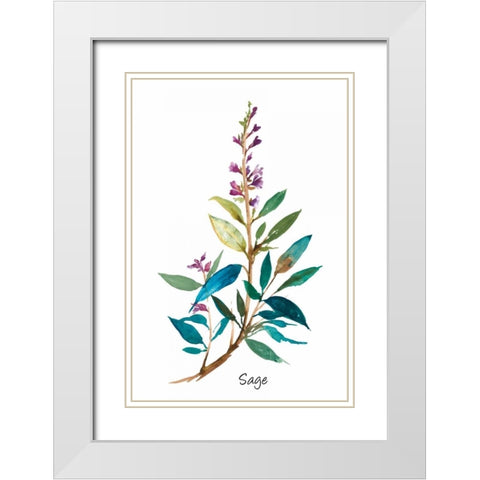 Sage II White Modern Wood Framed Art Print with Double Matting by Jensen, Asia