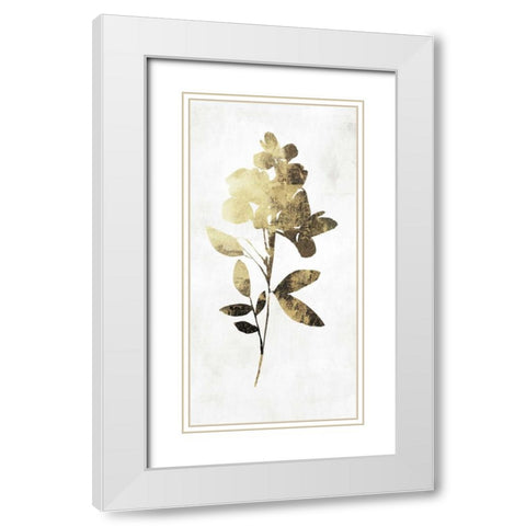 Gold Botanical I White Modern Wood Framed Art Print with Double Matting by Jensen, Asia