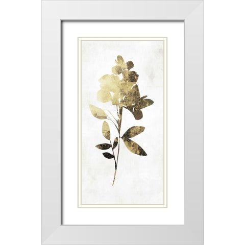 Gold Botanical I White Modern Wood Framed Art Print with Double Matting by Jensen, Asia