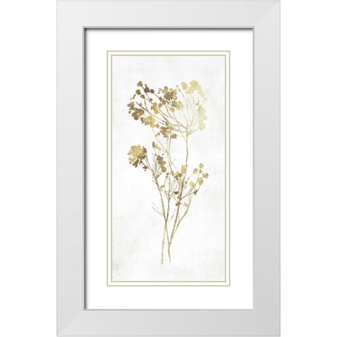 Gold Botanical II White Modern Wood Framed Art Print with Double Matting by Jensen, Asia