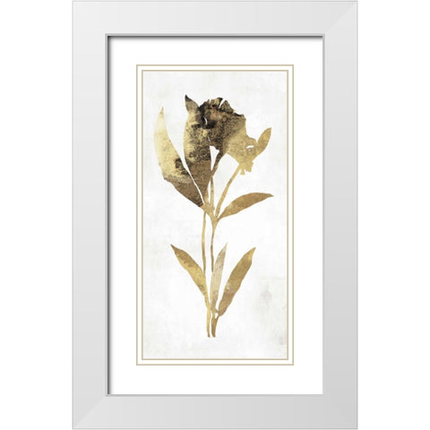Gold Botanical III White Modern Wood Framed Art Print with Double Matting by Jensen, Asia