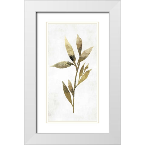 Gold Botanical IV White Modern Wood Framed Art Print with Double Matting by Jensen, Asia