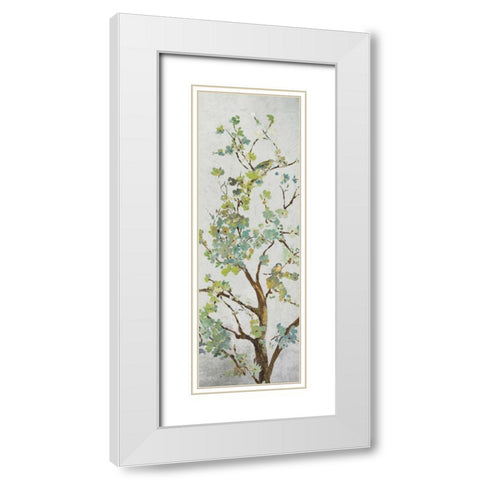 Sage Branch I White Modern Wood Framed Art Print with Double Matting by Jensen, Asia