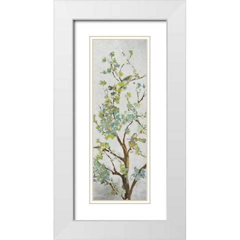 Sage Branch I White Modern Wood Framed Art Print with Double Matting by Jensen, Asia