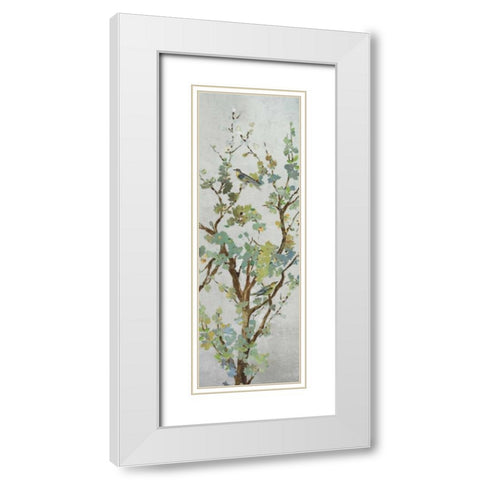 Sage Branch II White Modern Wood Framed Art Print with Double Matting by Jensen, Asia