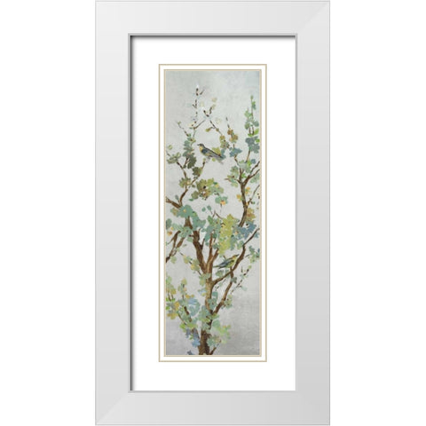 Sage Branch II White Modern Wood Framed Art Print with Double Matting by Jensen, Asia