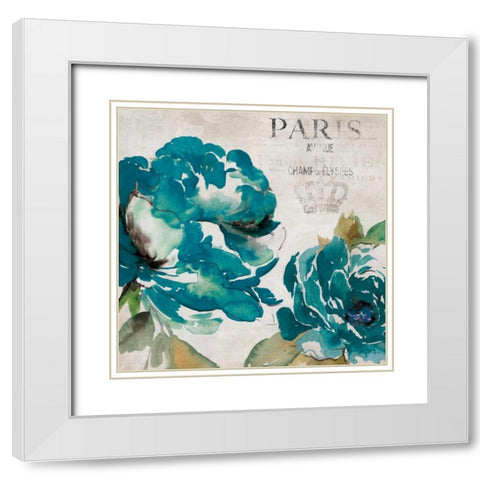 Caroline I White Modern Wood Framed Art Print with Double Matting by Jensen, Asia