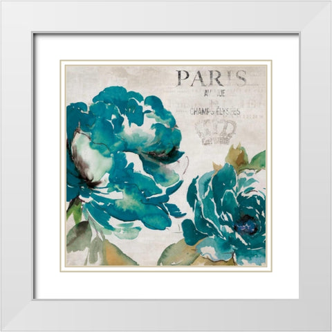 Caroline I White Modern Wood Framed Art Print with Double Matting by Jensen, Asia