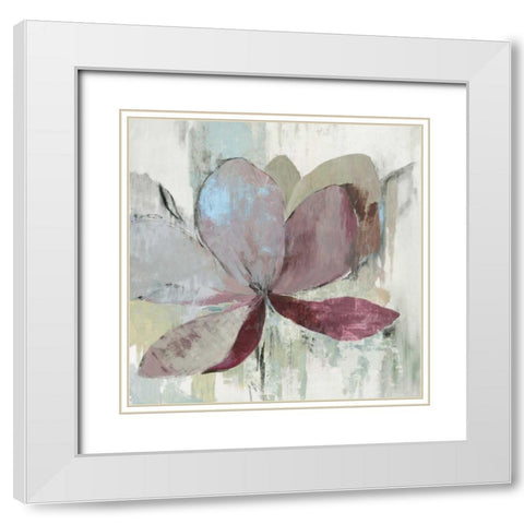 Drippy Floral I White Modern Wood Framed Art Print with Double Matting by Jensen, Asia
