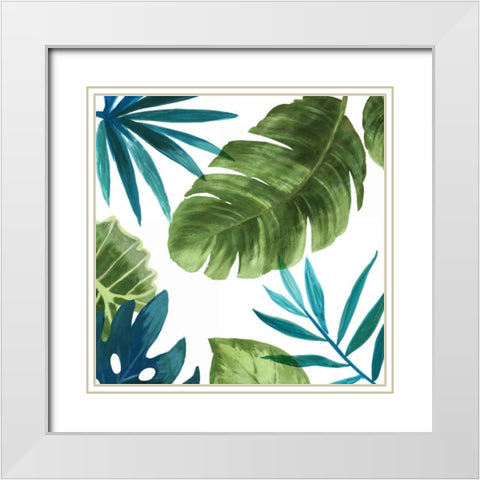 Tropical Leaves II White Modern Wood Framed Art Print with Double Matting by Jensen, Asia