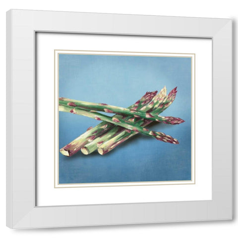 Asparagus White Modern Wood Framed Art Print with Double Matting by Jensen, Asia