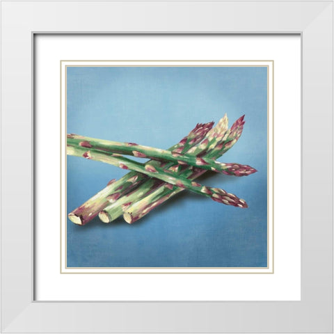 Asparagus White Modern Wood Framed Art Print with Double Matting by Jensen, Asia