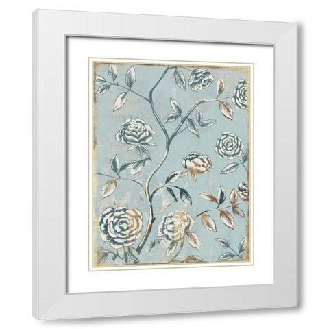 Pale Damask I White Modern Wood Framed Art Print with Double Matting by Jensen, Asia