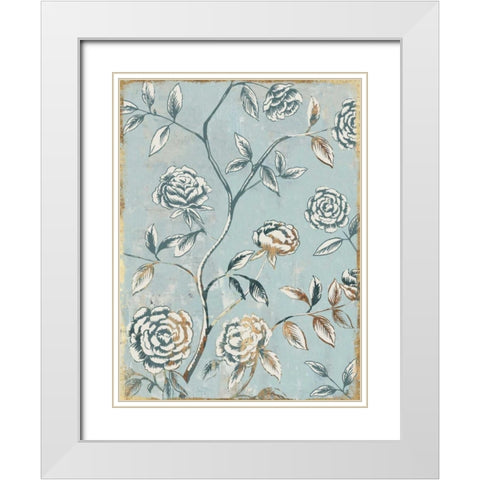 Pale Damask I White Modern Wood Framed Art Print with Double Matting by Jensen, Asia