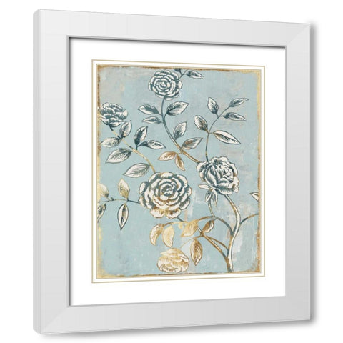 Pale Damask II White Modern Wood Framed Art Print with Double Matting by Jensen, Asia