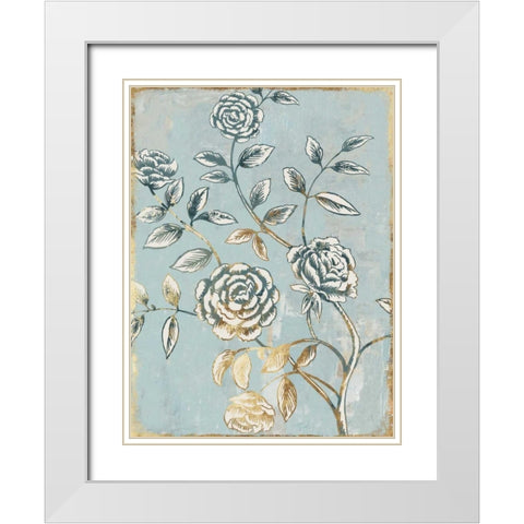 Pale Damask II White Modern Wood Framed Art Print with Double Matting by Jensen, Asia